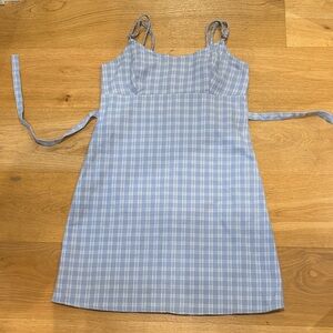 Brandy Melville Light Blue Plaid Top